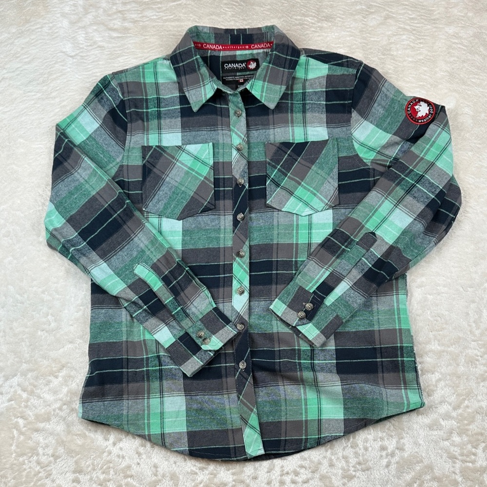 Casual Green Plaid Button Down Shirt